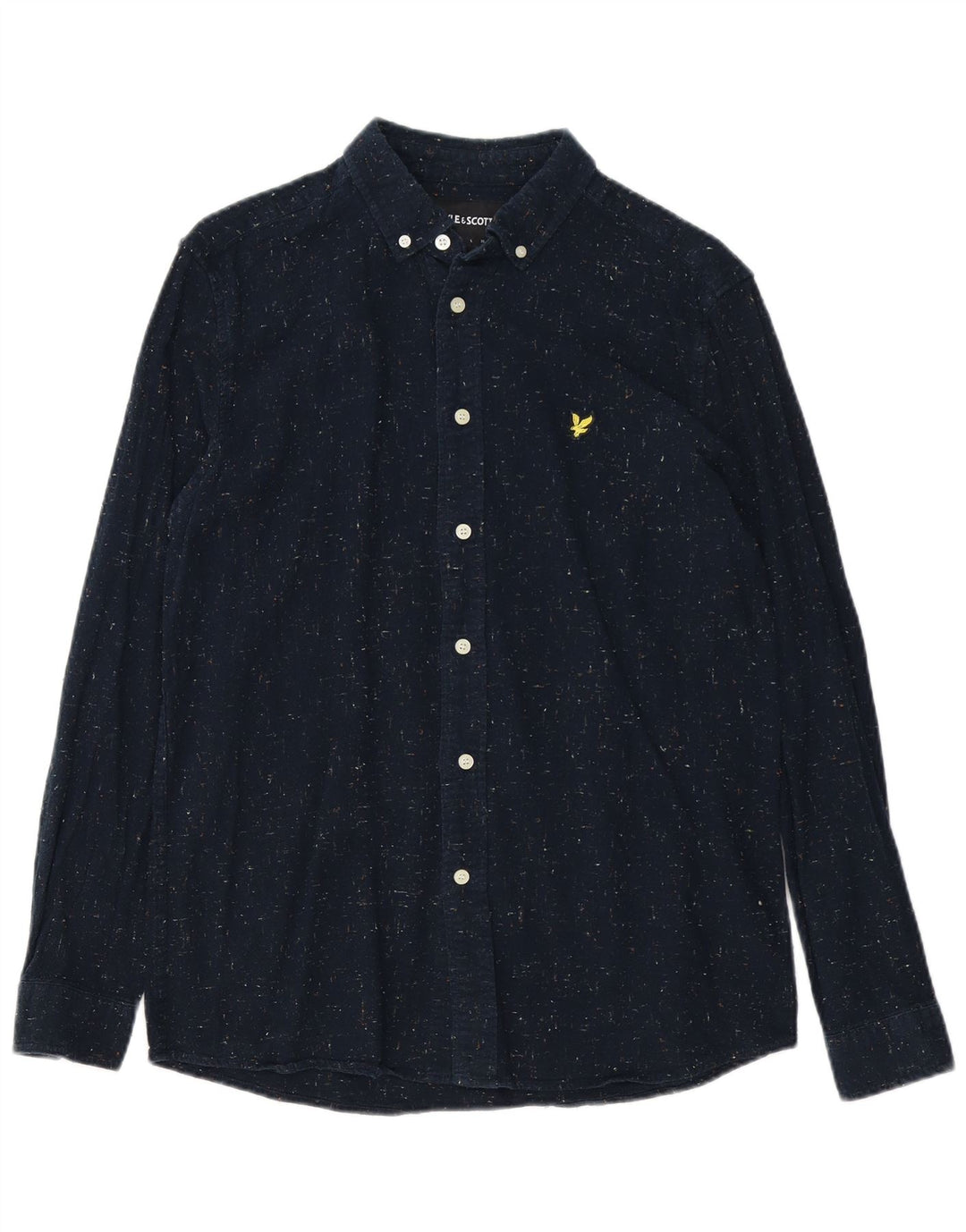 Camicia da uomo LYLE & SCOTT in cotone screziato blu navy medio