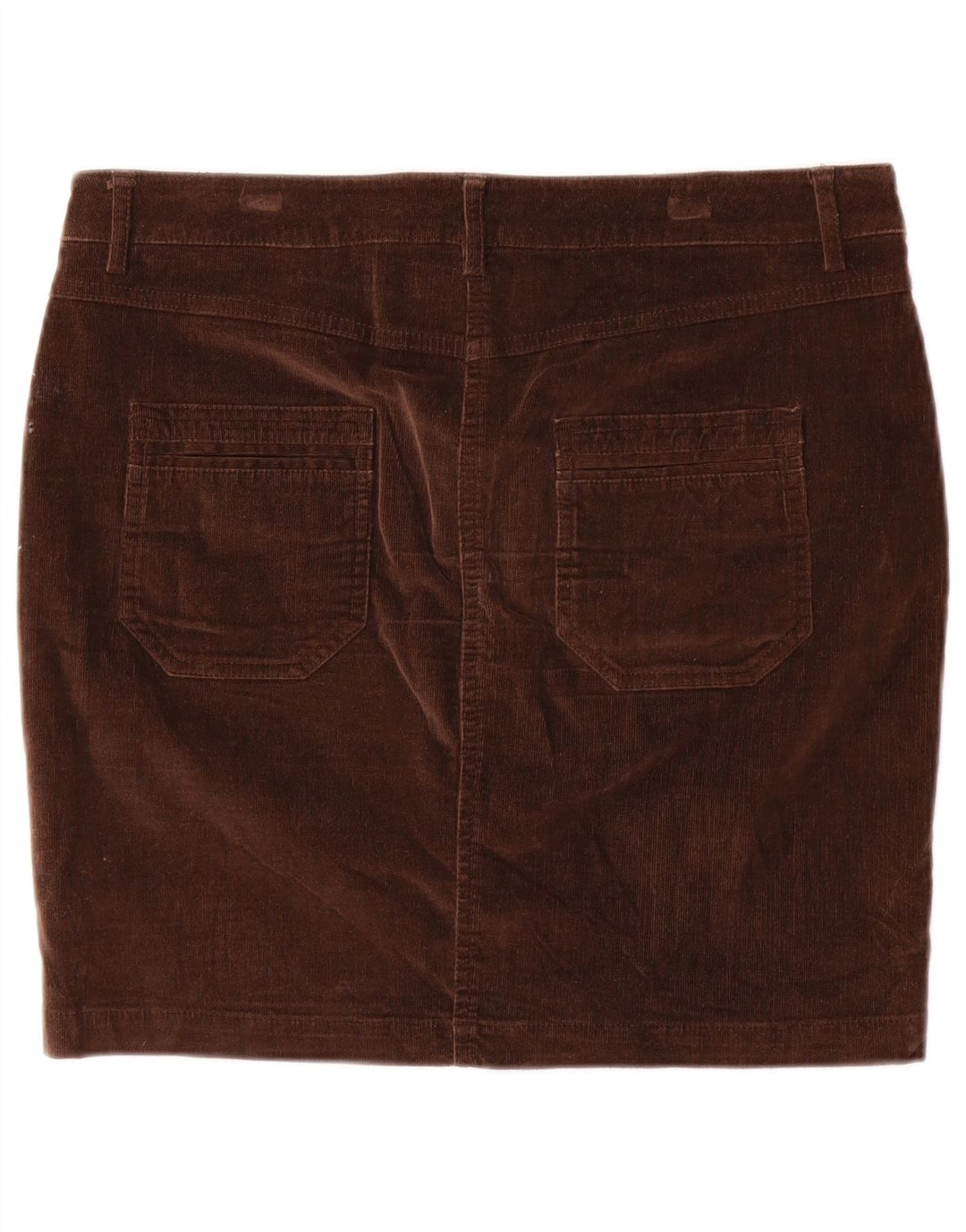 Mini gonna da donna in velluto a coste Benetton IT 44 media W32 cotone marrone