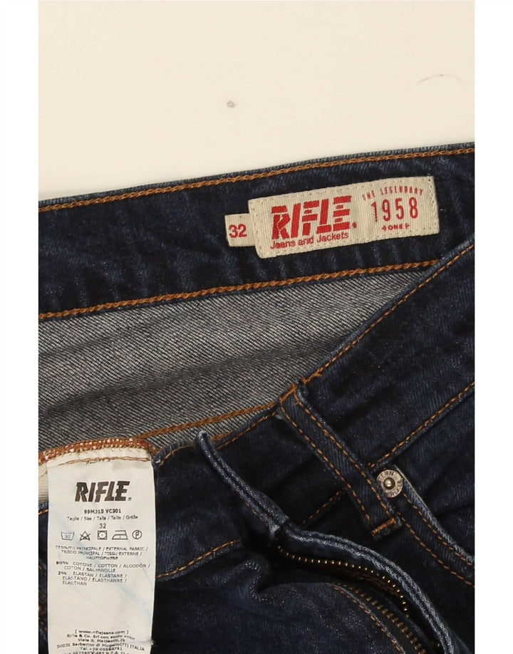 Jeans slim tagliati da uomo Rifle W32 L26 cotone blu navy