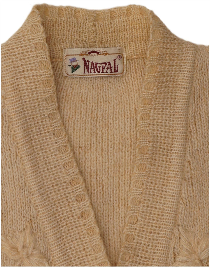 Maglione cardigan senza maniche da donna NAGPAL UK 16 grande floreale beige
