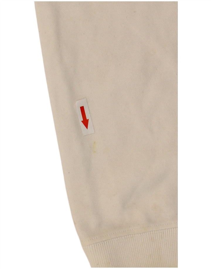 Felpa da donna con collo con zip Champion, maglione UK 14, cotone bianco medio