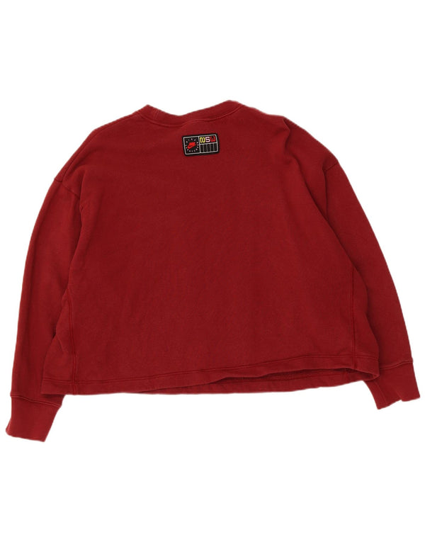 Felpa con grafica corta oversize da donna Nike, maglione UK 14, rosso medio