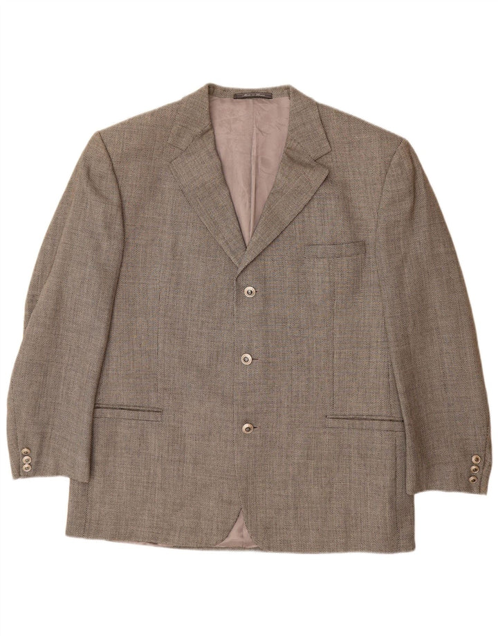 VERSACE Giacca blazer a 3 bottoni da uomo UK 42 XL Lana grigia