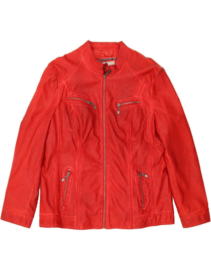 CANDA Womens Faux Leather Jacket EU 48 2XL Red Polyurethane Vintage Canda and Second-Hand Canda from Messina Hembry 