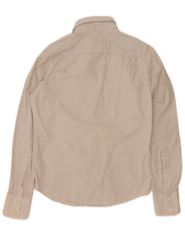 Camicia muscolare da uomo Abercrombie & Fitch piccola in cotone a righe bianche