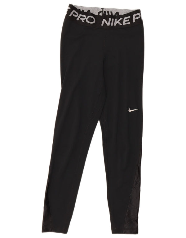 Leggings grafici Nike Dri Fit da donna UK 6 XS poliestere nero