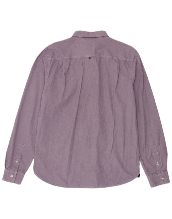 Camicia da uomo Superdry XL viola gessato in cotone