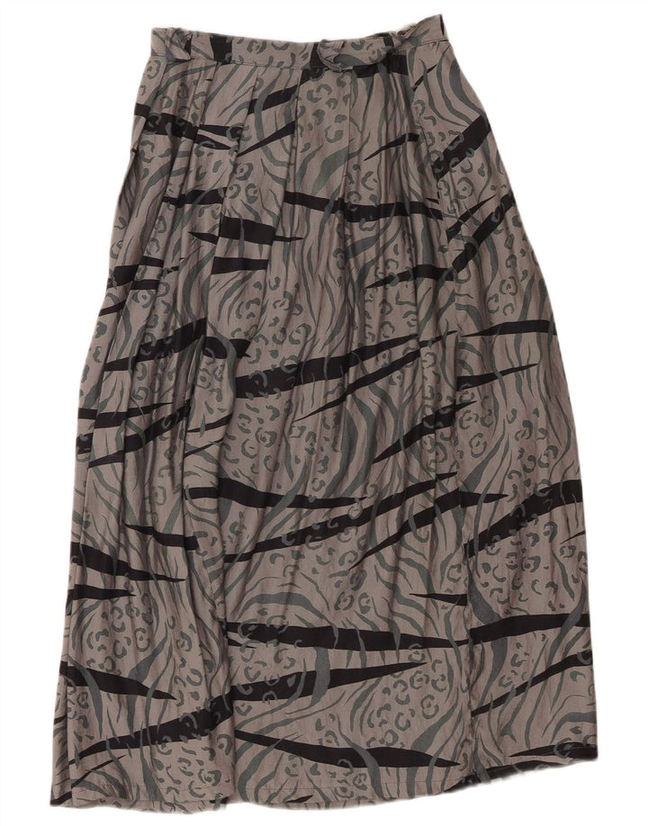 MISS LAGOTTE Womens Abstract Pattern Flared Skirt EU 36 Small W26  Grey