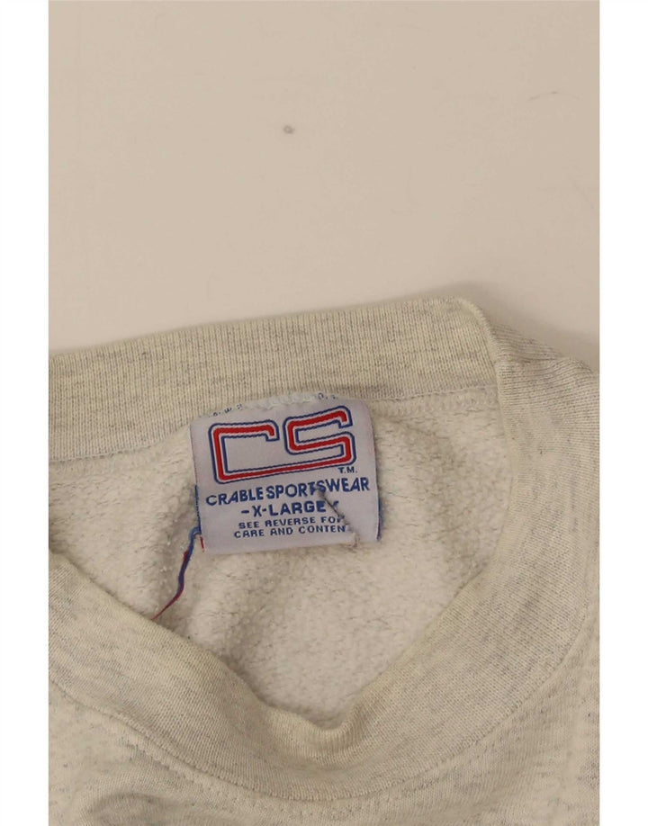 Felpa grafica da uomo vintage maglione XL cotone grigio