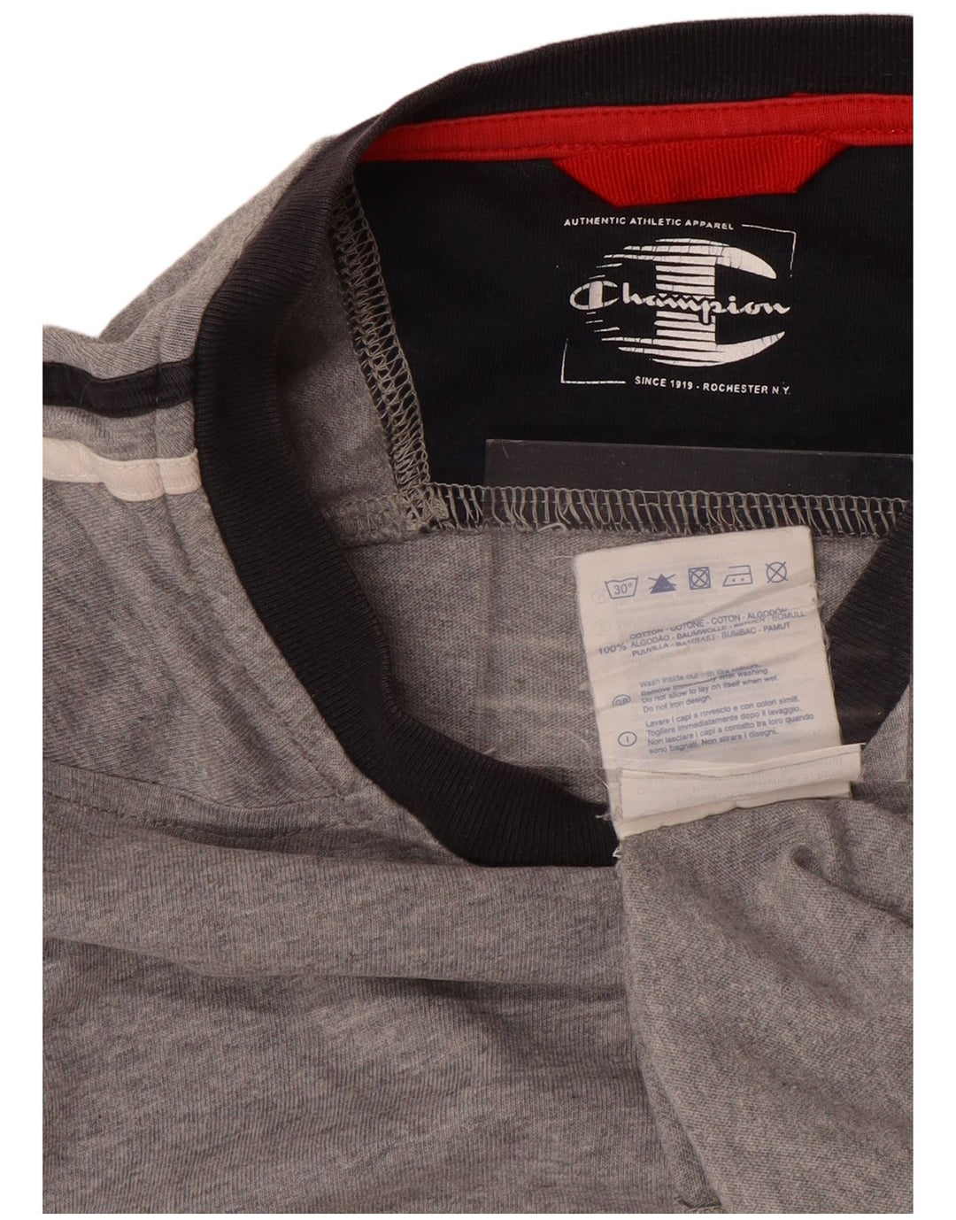 CHAMPION Top da uomo a maniche lunghe XL in cotone grigio