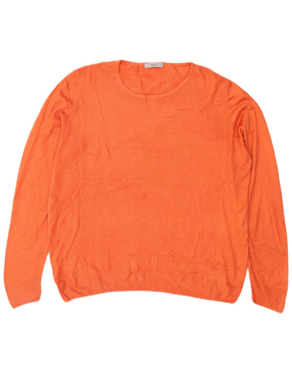 Maglione maglione oversize con scollo a barca da donna Marks & Spencer UK 18 XL Arancione