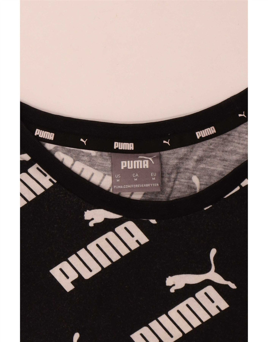 T-shirt grafica da uomo Puma Top in cotone nero medio