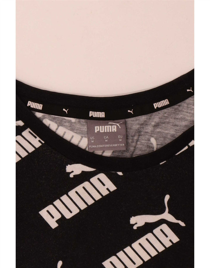 T-shirt grafica da uomo Puma Top in cotone nero medio