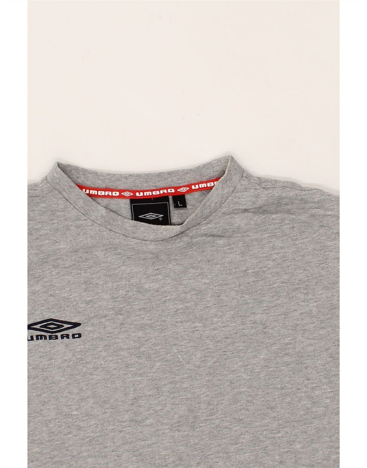 UMBRO Mens T-Shirt Top Large Grey Cotton Vintage Umbro and Second-Hand Umbro from Messina Hembry 