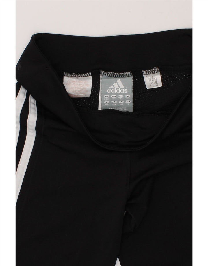 ADIDAS Girls Tracksuit Trousers 9-10 Years Black Polyester Vintage Adidas and Second-Hand Adidas from Messina Hembry 