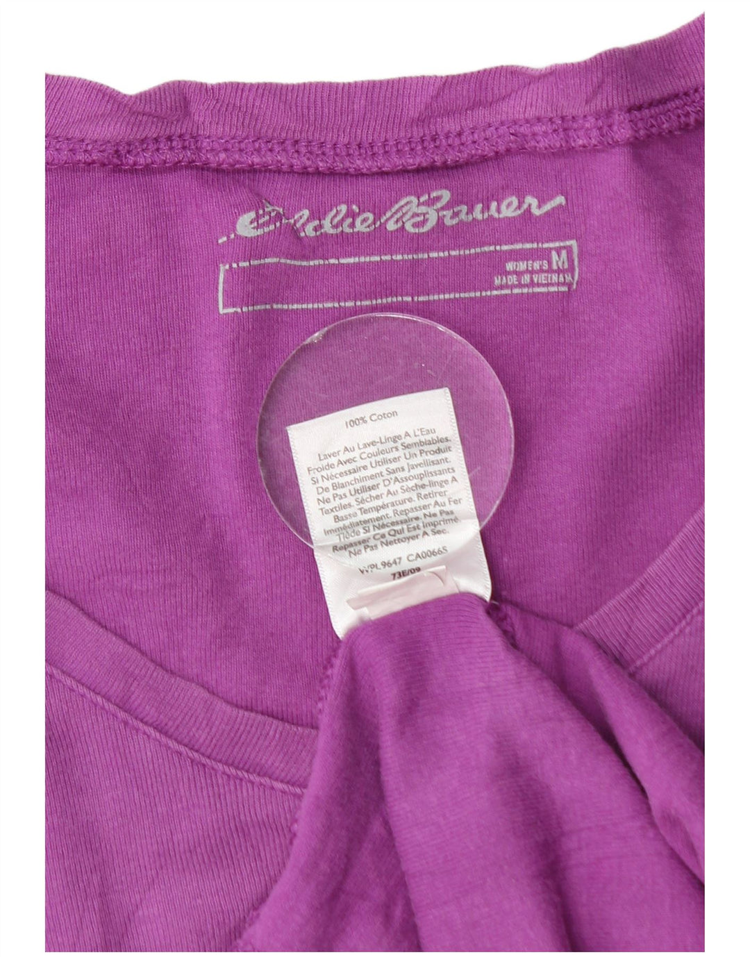 EDDIE BAUER Top da donna a maniche lunghe UK 14 Cotone viola medio