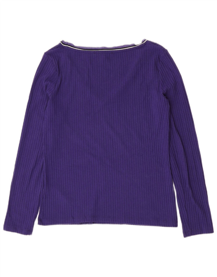 Marks & Spencer Top da donna a maniche lunghe UK 10 Small Viola Poliestere
