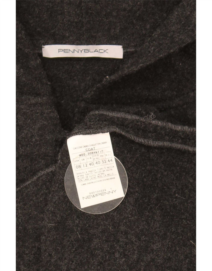 Cappotto a maniche corte con cappuccio corto da donna Penny Black UK 12 Medio Nero