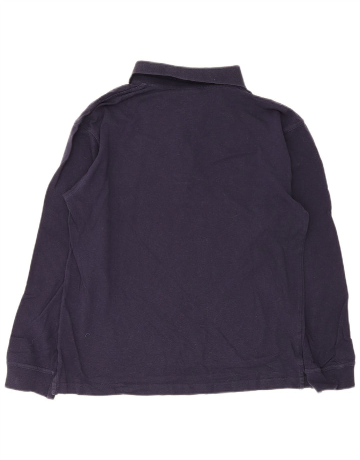 Polo Reebok da uomo a maniche lunghe in cotone blu navy medio
