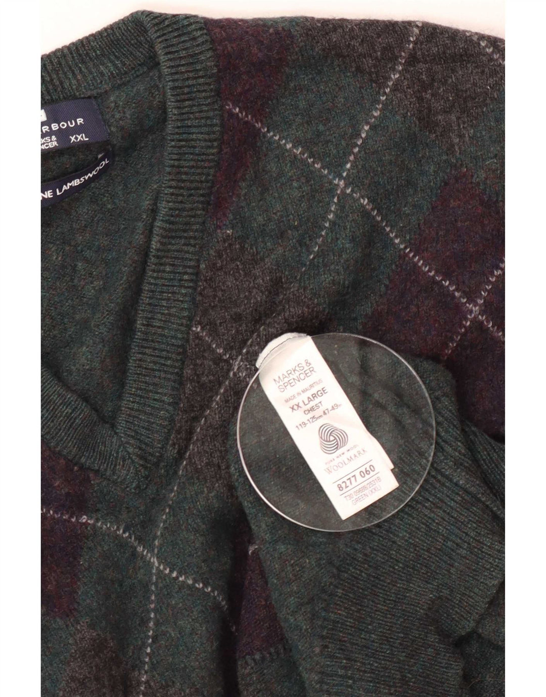 Maglione da uomo con scollo a V blu Harbour Marks & Spencer 2XL Verde