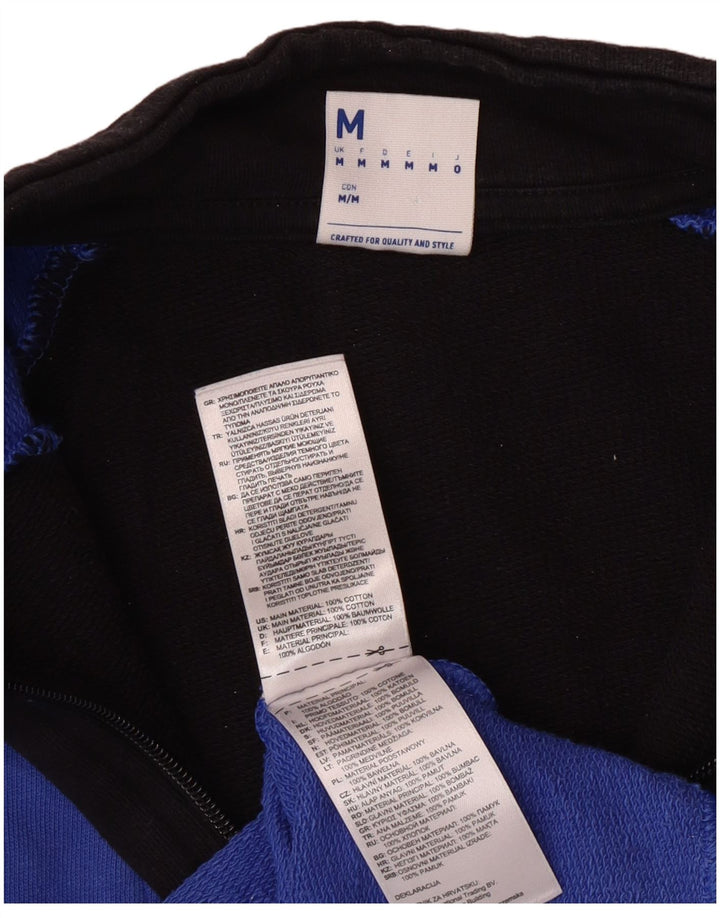 Felpa Reebok da uomo con grafica 1/4 zip, maglione, cotone blu medio