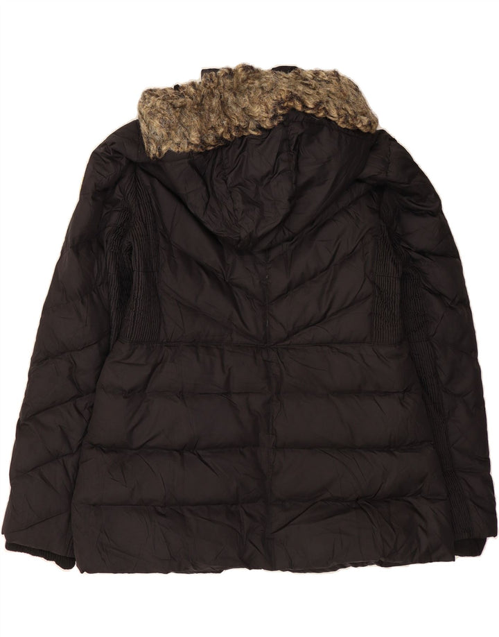 MICHAEL KORS Womens Hooded Padded Jacket UK 16 Large Black Polyester Vintage Michael Kors and Second-Hand Michael Kors from Messina Hembry 