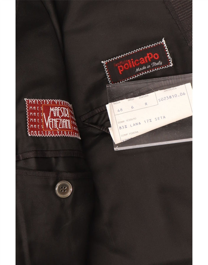 POLICARPO Giacca blazer vestibilità regolare da uomo IT 48 medio nero a quadri