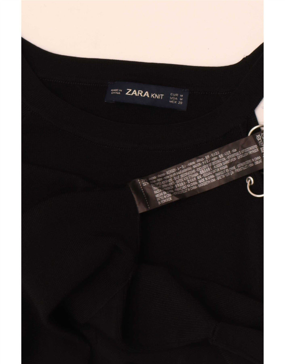 Top monospalla da donna Zara UK 12 viscosa nera media