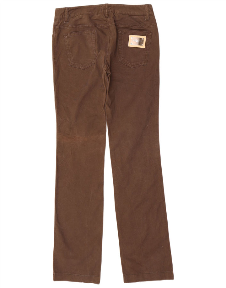 Jeans dritti da donna Dolce & Gabbana IT 42 medio W28 L33 cotone marrone