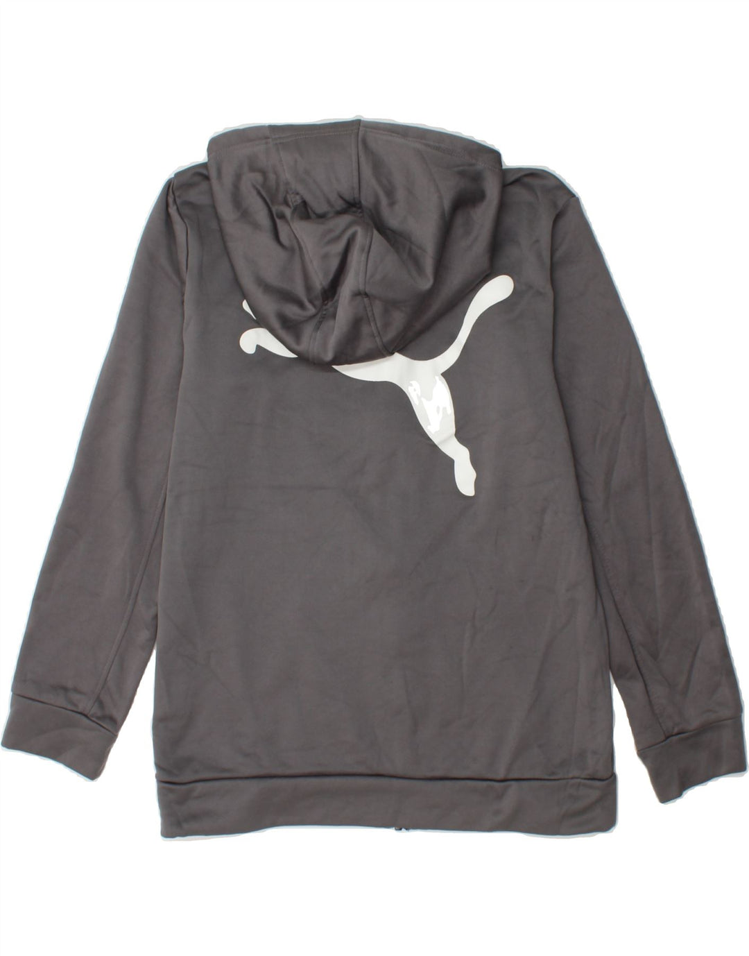 PUMA Boys Graphic Zip Hoodie Sweater 15-16 Years XL Grey Polyester Vintage Puma and Second-Hand Puma from Messina Hembry 