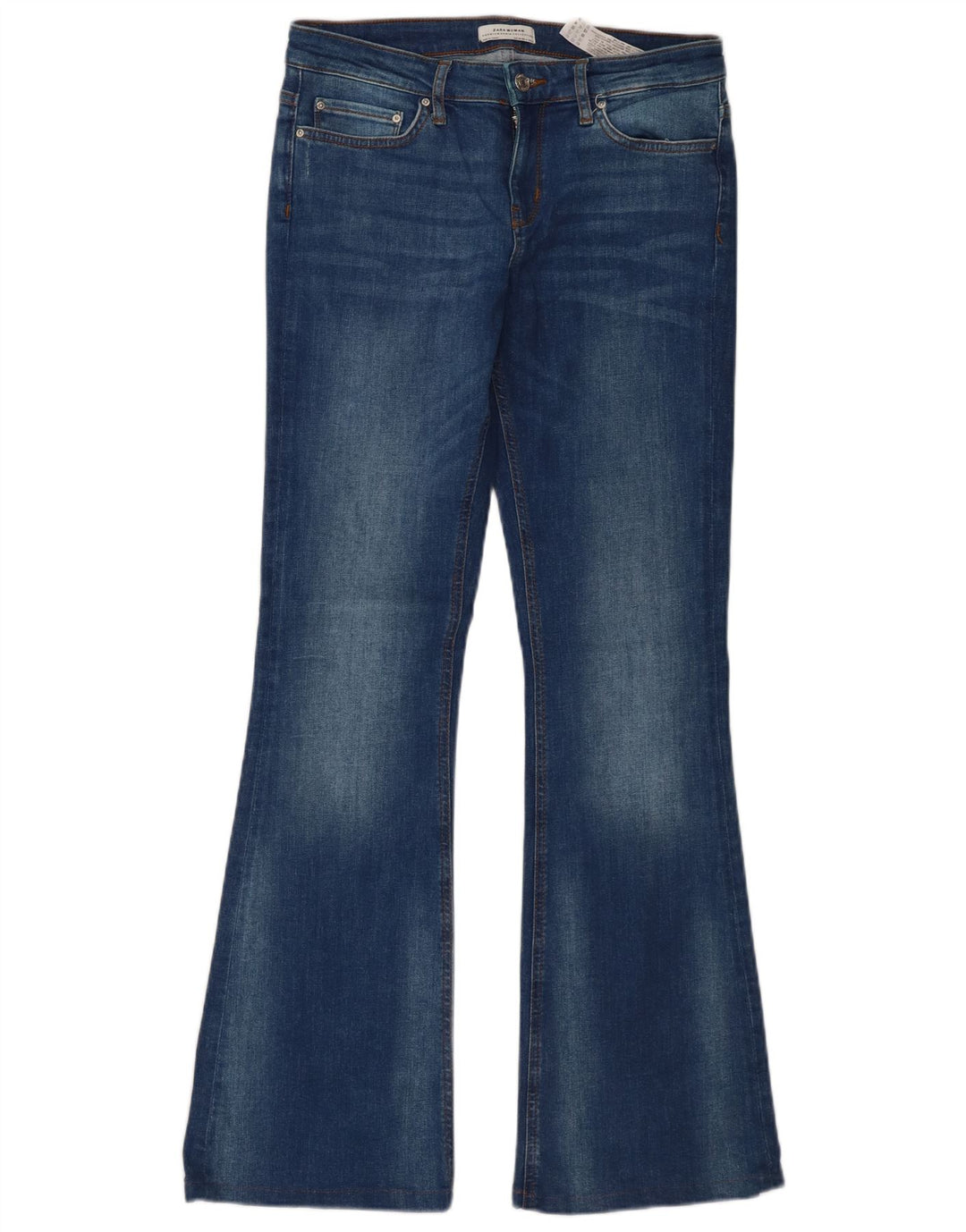 Jeans svasati da donna Zara EU 38 Small W28 L32 cotone blu