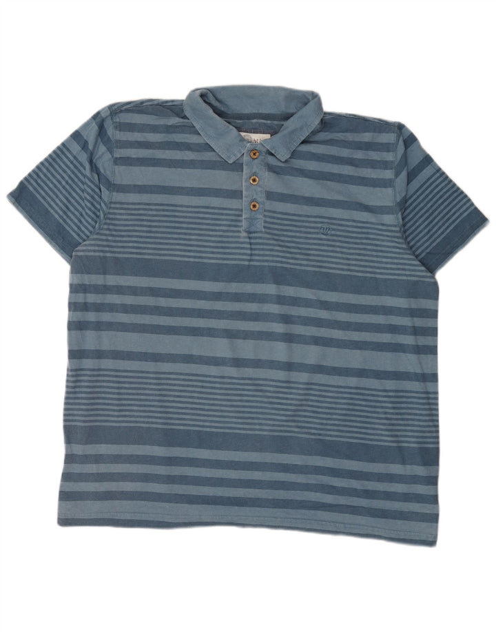 Polo da uomo Fat Face 2XL in cotone a righe blu