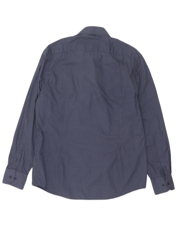 Camicia da uomo Coveri taglia 43 44 XL cotone maculato blu