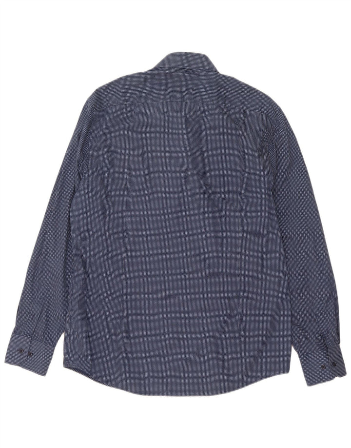 Camicia da uomo Coveri taglia 43 44 XL cotone maculato blu