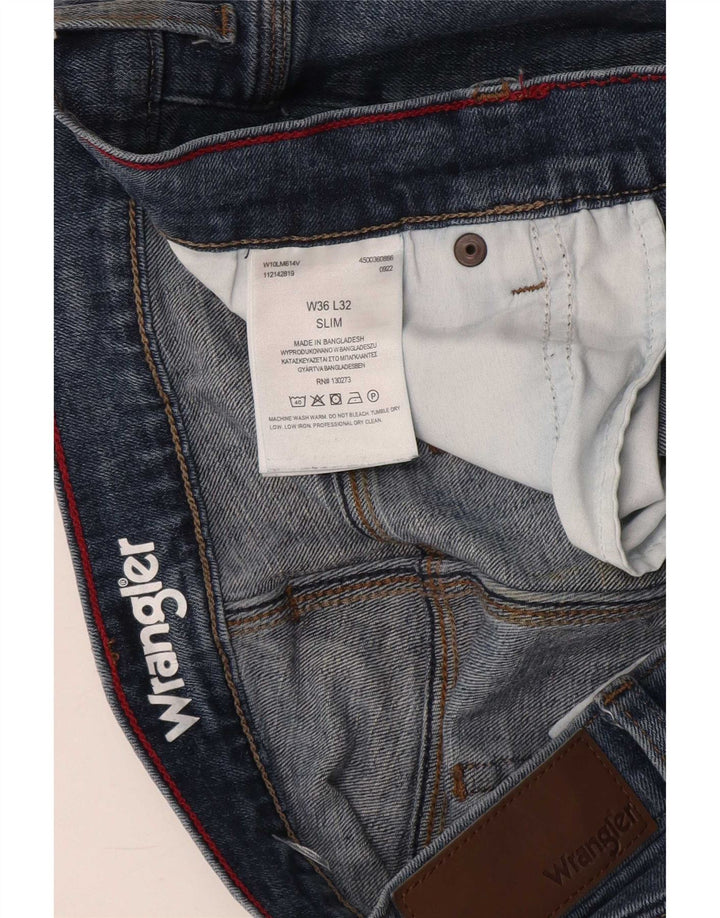 Jeans slim da uomo Wrangler W36 L32 cotone blu