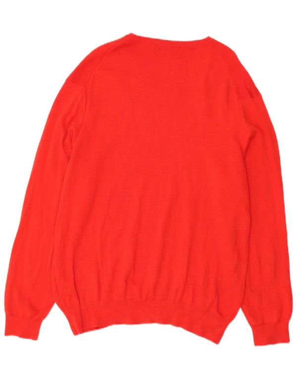 Polo Ralph Lauren Maglione da uomo con scollo a V XL in cotone rosso