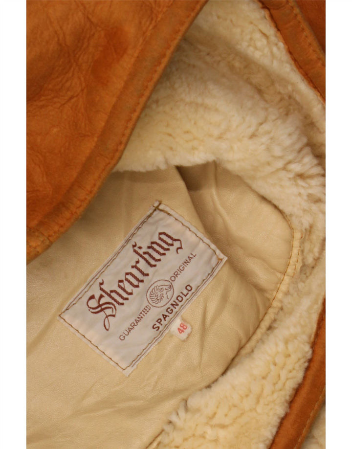 Giubbotto in shearling vintage da uomo IT 48 Marrone medio