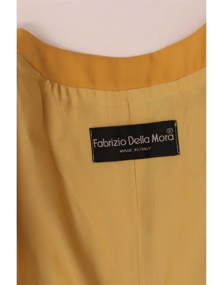 Abito tubino vintage da donna con maniche a 3/4 UK 12 giallo medio