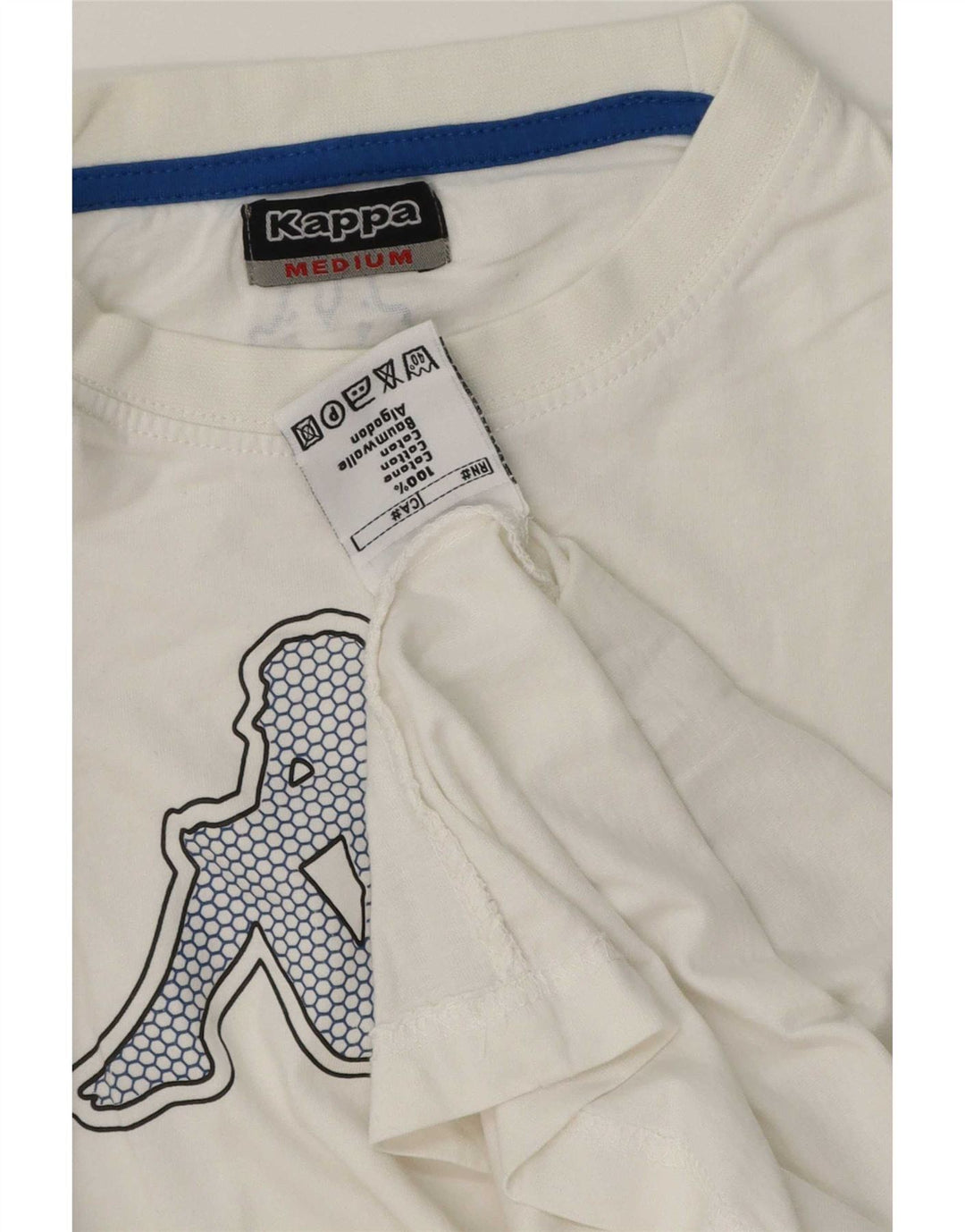 T-shirt grafica da uomo Kappa Top in cotone bianco medio