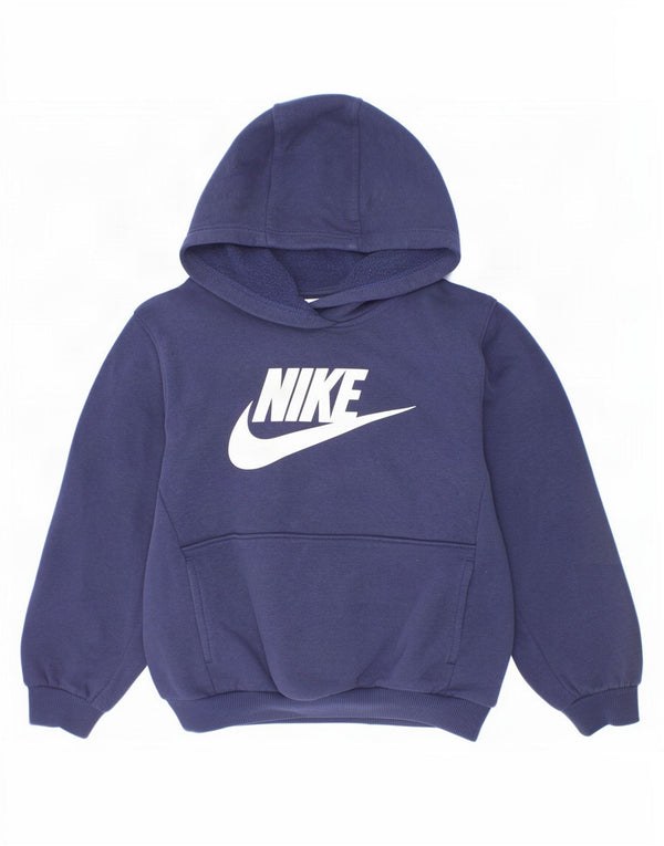 Felpa con cappuccio grafica Nike da ragazzo, 6-7 anni, grande, in cotone blu navy