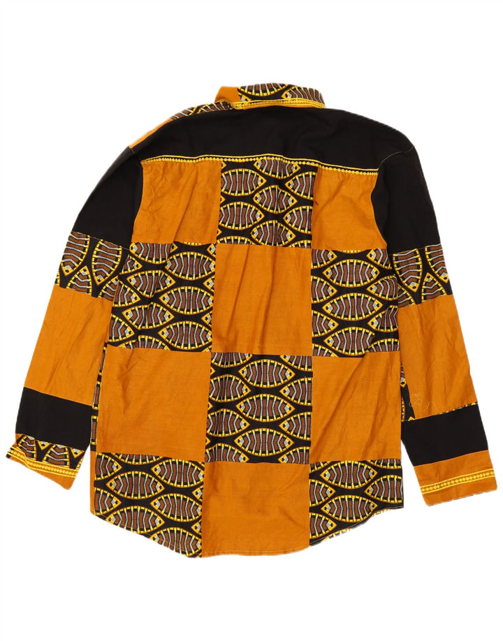 Camicia vintage da uomo patchwork giallo medio