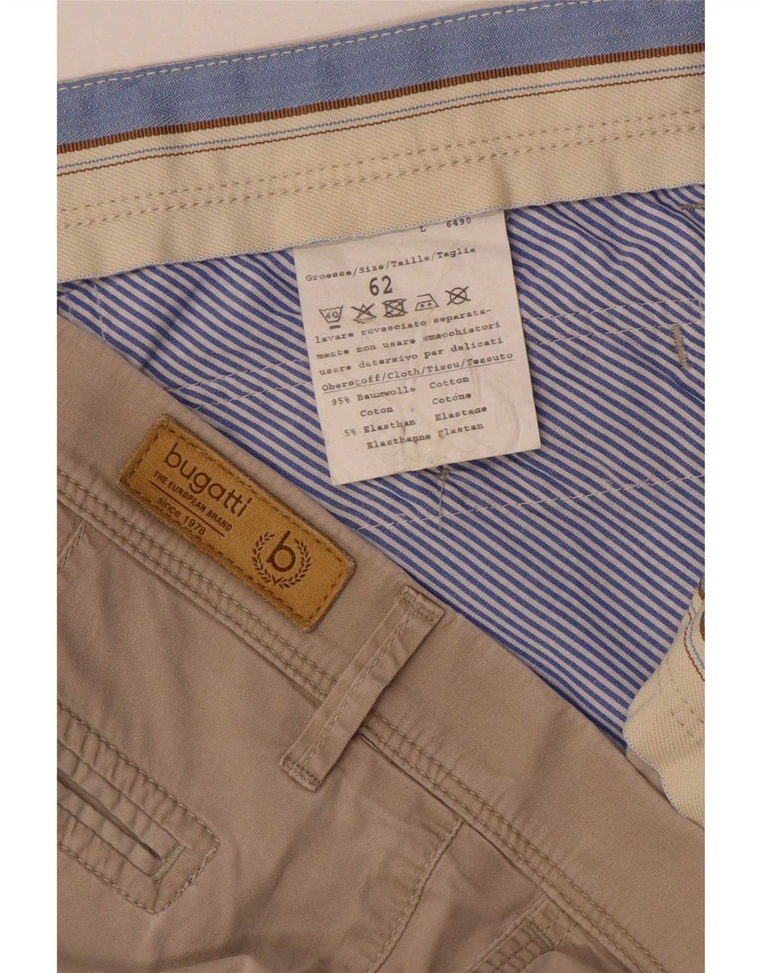 Pantaloncini chino da uomo Bugatti W46 3XL cotone beige