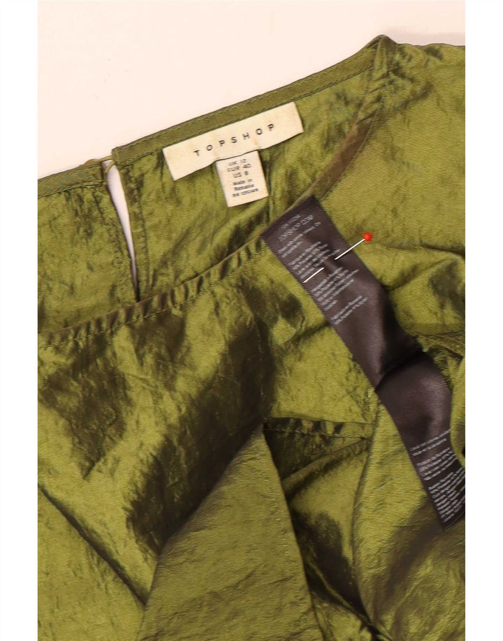 Topshop Camicetta da donna con maniche a 3/4 Top UK 12 Poliestere kaki medio
