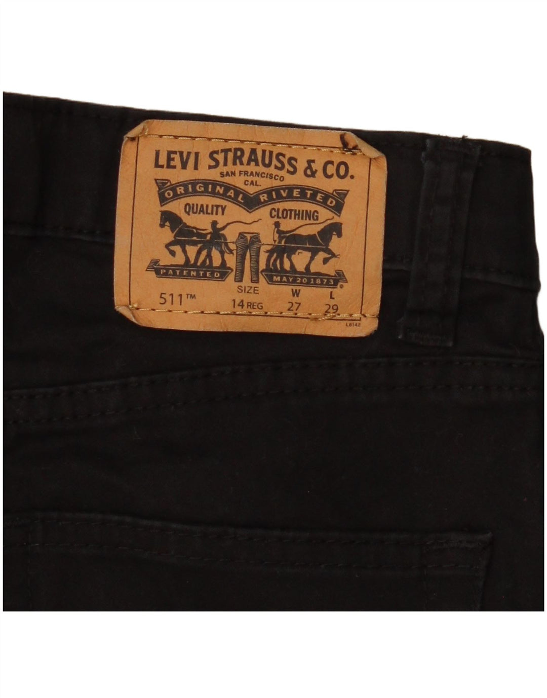 LEVI'S Jeans 511 Slim da bambino 13-14 anni W27 L29 Cotone nero