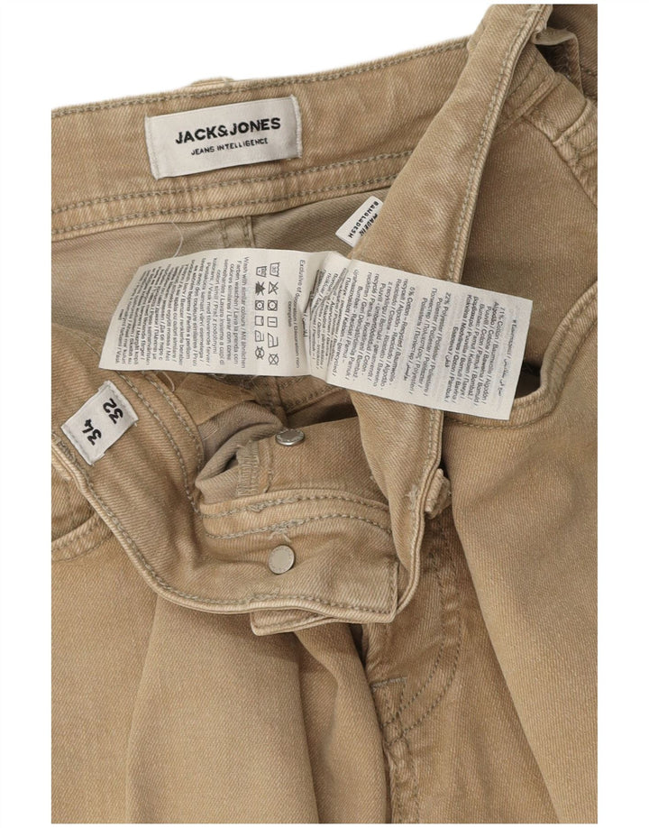 Jack & Jones Uomo GLENN Slim Jeans W34 L32 Cotone Beige