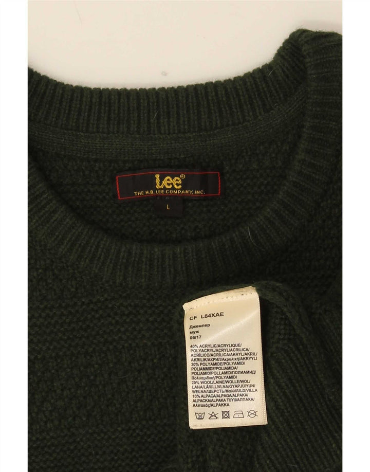 Maglione maglione girocollo da uomo Lee grande acrilico verde