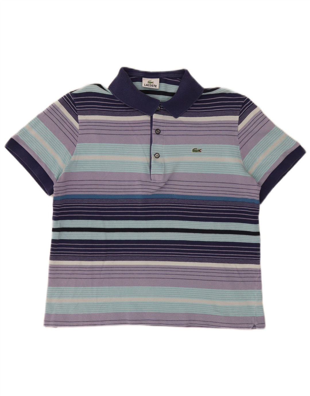 Polo da uomo Lacoste taglia 5 grande in cotone a righe multicolori