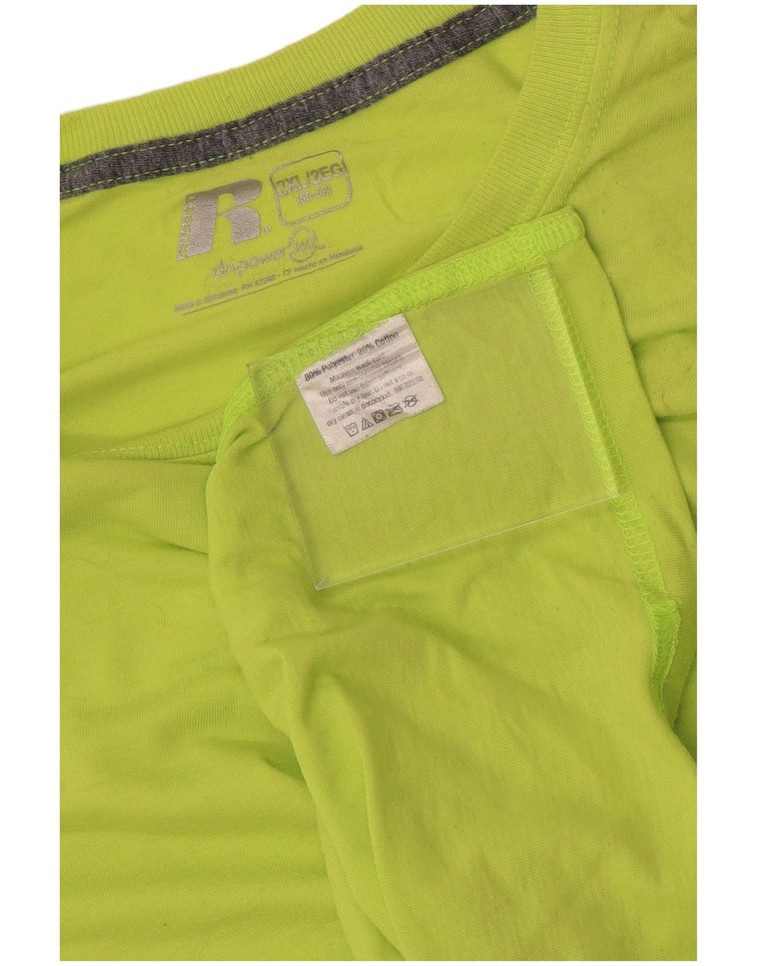 RUSSELL ATHLETIC T-shirt da uomo Dri-Power 2XL verde poliestere