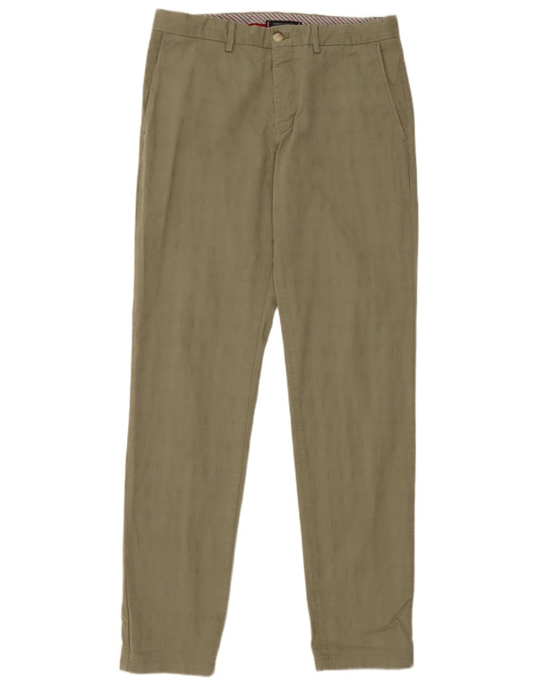 Pantaloni chino slim da uomo Tommy Hilfiger W32 L34 cotone verde
