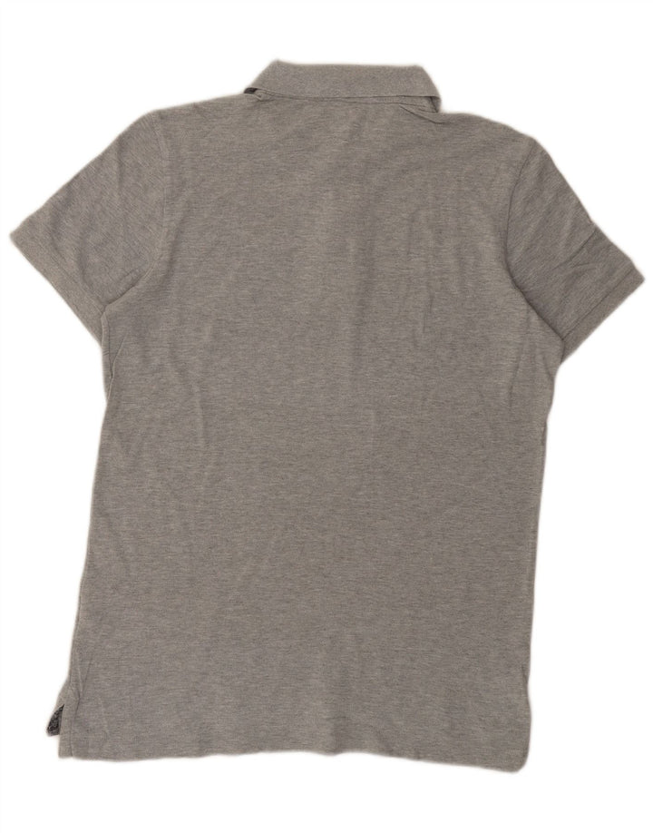 Polo Benetton Uomo Large in cotone mélange grigio